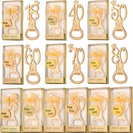 12pcs Gold Number 18 40 50 60 70 80 Bottle Openers, Suitable For 18th 40th 50th 60th 70th 80th Birth