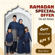 Baju Raya Set Family/Kyrana Navy Blue/Family Sets/Raya Sedondon/Baju Kurung/ Baju Melayu/Kurung Mode