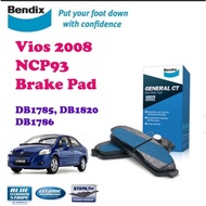 Toyota Vios NCP93 2008-13 Bendix Brake Disc Pad DB1785/DB1820/DB1786