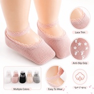 Aulora3n Infant Lace Socks - Soft Cotton with Breathable Rubber Soles | Ideal Summer Wear