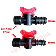 10 pieces of starting valve with external thread 27mm to 20mm/25mm used to connect PE/LDPE pipes in 