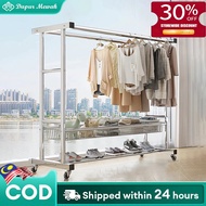 【Ready stock】Galvanized Steel Clothes Rack Penyidai Baju Foldable/Extendable Ampaian Baju Indoor Out