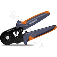Photo Tool, Self-adjustable Hex Crimping Pliers with Red Copper Wire Terminals, Ratchet Crimping Tool