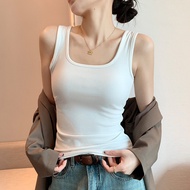 H237 Women's Wide Shoulder Sleeveless Vest - Stylish U-Neck Waistcoat