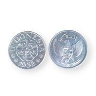 uang koin kuno 25 sen garuda 1952