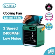 Dr.Isla×JAMAY FS80 Rechargeable Mini Aircond USB Portable Wireless Air Cooler Portable Air Conditioner 3-Speed Adjustable Desktop Cordless Air Cooling Fan Humidifier Purifier Office Bedroom Air Cooler Quick Cooling Arctic Tabletop Fan 风扇加湿器