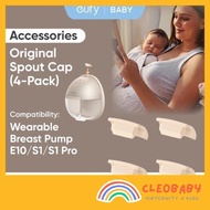 eufy Spout Cap (4-Pack) for Wearable Breast Pump E20/E10/S1/S1 Pro, Breast Pump Replacement Parts