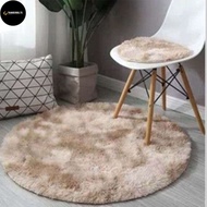 TD Round Plush Carpet Tie Dye Velvet Rugs Anti-Slip Floor Mats Carpet Silk Wool Carpet For Bedroom L