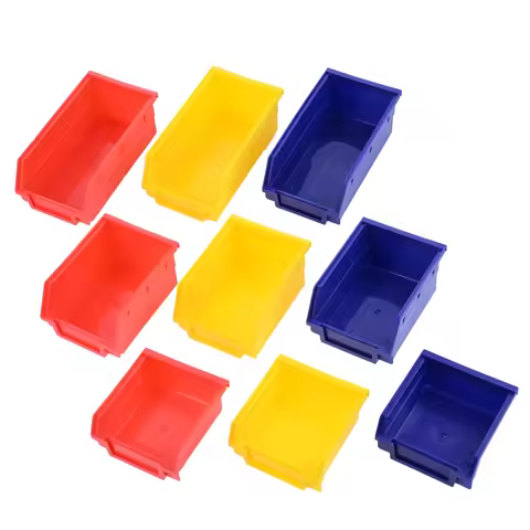 ABS Stackable Storage Bins Organizer Tool Box Containers Stacking Garage Pegboard Bin Hanging Basket