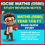 IGCSE Mathematics Extended (0580) Notes | Year 10 & 11 | Quick Study | Email Delivery