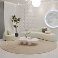 Sofa Simple Cashmere Curved Living Room Fabric Sofa Nordic Art Sofa Chair