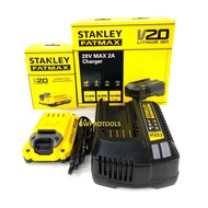 SB202 + SC200 - STANLEY FATMAX 20V MAX 2.0AH LI-ION BATTERY + 20V MAX 2A LI-ION BATTERY CHARGER - CO