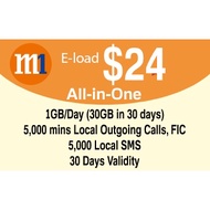 M1 Ez ALL-IN ONE $24 (1GB/Day 5k min/sms 30d)