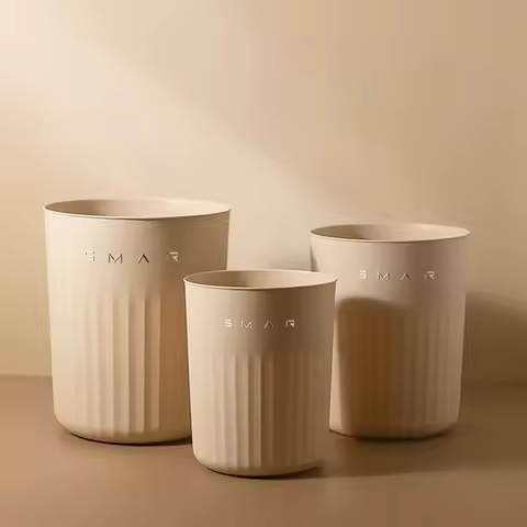 Minimalism Pp Wastebasket Living Room Kitchen High-capacity Recycle Bin Bathroom Lidless Trash Can K