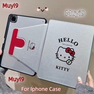 INS Creative Simple Advanced Silver Cartoon HelloKitty For IPad10.2 Shell Ipad10th 5th Cover Mini6 Case Ipad Air2 Cover Air4/5 10.9 Anti-fall Case Pro11/ipad12.9 Anti-bending Cover