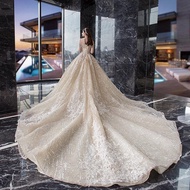 wedding dress for ninang┋✥Starry sky master wedding dress 2022 new dress bride wedding high-end supe