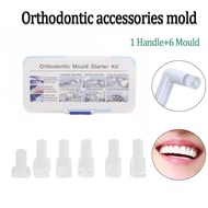 1Set Dental Orthodontic Mould Starter Kit Mini Injection Moulds Tongue Tamer Lingual Button Dentistr