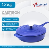 Amercook Le Plurier II Enamelled Cast Iron Non-stick fry pan 28cm (2.6L) &  Casserole 24cm(4.3L) Scr