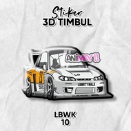 3D Embossed Emblem Sticker LB Works LBWK Cars JDM LBWK Sticker/ Liberty Walk/