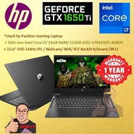 #1371 *Used HP Pavilion Gaming 15 Purple Laptop 10th Gen i7 16GB RAM 512GB SSD NVIDIA GEFORCE GTX1650Ti 1 Yr