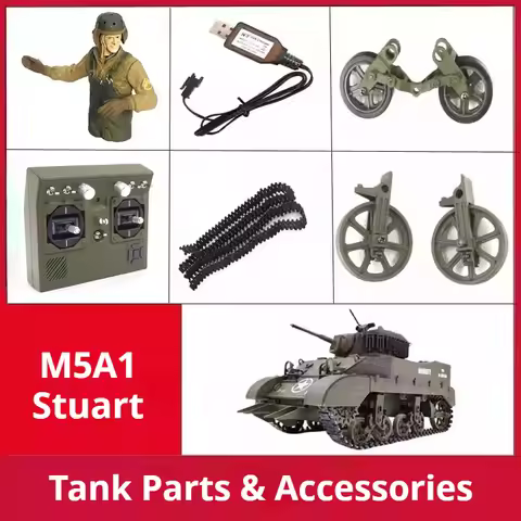 Kubingke 1/16 M5A1 Stuart RC Tank Parts RC Tank Upgrade Spare Parts for M5A1 Stuart Remote Control T