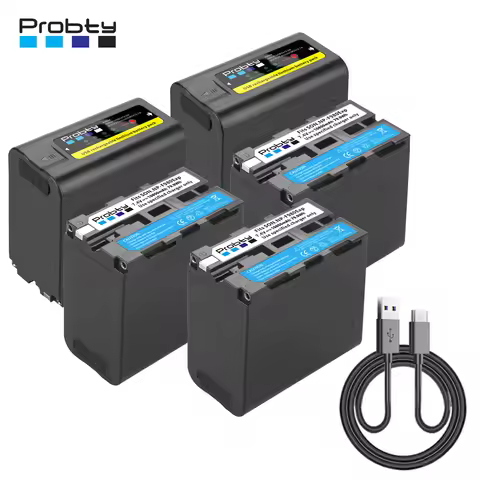 USB Output 10800mAh NP-F980 NP-F970 NP-F960 Battery UCB-C Port for Sony PLM-100 CCD-TRV35 MVC-FD91 M