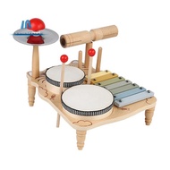 Kids Drum Set for Toddlers Wooden Early Education Beginner Percussion Music Table Children'S Drum Ra