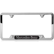 Genuine Mercedes-Benz License Plate Frame Stainless Steel with Carbon Fiber Inlay