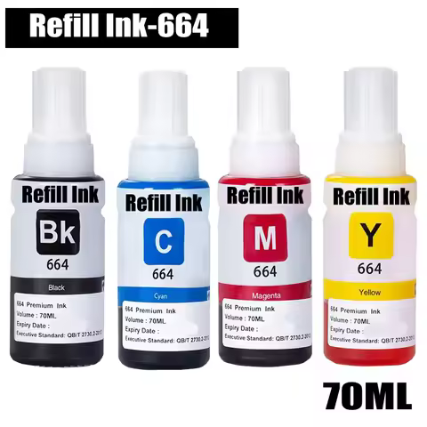 664 T664 6641 Ink Bottle For Epson L100 L110 L210 L120 L220 L310 L355 L362 L366 L365 L380 L486 L800 