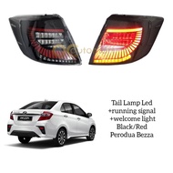 (1 Year Warranty) Perodua Bezza 2016 - 2022 Dragon Scale Albino LED Tail Lamp With Signal Running Li
