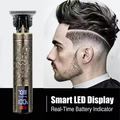 2026 T9 Electric Hair Clipper for Men | 0mm Bald Fade Cutting Machine | USB Professional Shaver Prof