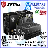 (ALLSTARS) MSI MAG A750GL PCEIE5 750W ATX3.1 / Gen5 80+Gold Full Modular Power Supply / MAG-A750GL-P