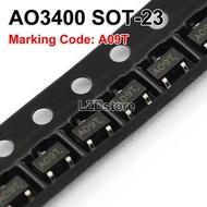 100pcs AO3400A N-Channel 30V 5.7A (Ta) 1.4W (Ta) SMD mosfet transistor SOT-23 Surface Mount SOT-23-3