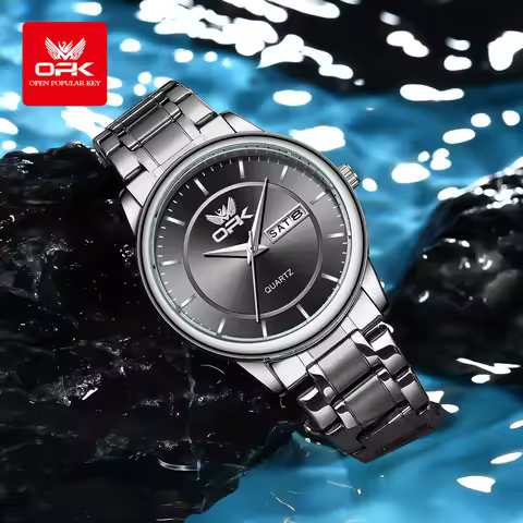 OPK Brand Men's Watch Fashion Double Calendar Quartz Watch Waterproof 6022