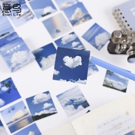46pcs/pack Clear Sky Wanli Series Stickers，Self-adhesive Stickers Hand Diary Decorative Sealing Stickers，Suitable  for Photo Albums Diaries Cups Laptops Mobile Phones Scrapbooks