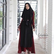 gamis merk VALDYA seri SALSABILA warna black maroon