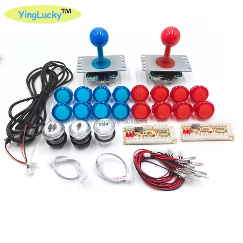 2 Players Zero Delay Arcade Joysticks DIY Kit USB Encoder To PC Arcade Sanwa Joystick + Sanwa Push B