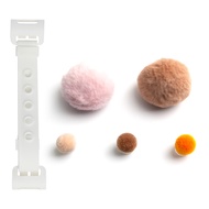 WiLLBee CLIPON Soft Mini with 5pcs Charms (White & Pom Pom Ball Brown) eBook Reader Cell Phone Silic