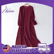 LALEESA LD242228 DRESS YUSRA Double Layered Polka Dot Dress Muslimah Dress Women Dress Abaya Plus Size Baju Raya 2024