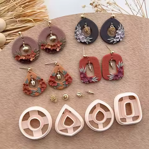 Basic Donut Polymer Clay Cutters Earring Cutter Fall Autumn 14K Gold Plated Charms Polymer Clay Tool