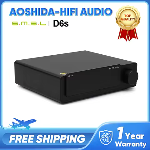 SMSL D-6s MQA-CD Audio DAC ES9039Q2M Full MQA Decoding Bluetooth 5.1 USB Decoder XU316 D6s DAC with 