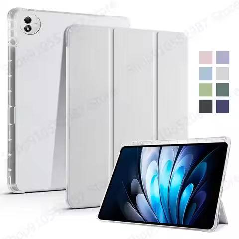 For Vivo Pad5 Pro Case with Pen Holder Trifold PU Leather Soft Back Stand Tablet Funda For Vivo Pad 
