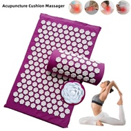 Yoga Massage Acupressure Mat for Back Neck Needle Acupuncture Pad Pillow Set