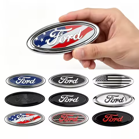11.5x4.5CM Ford Oval Car Emblem Badge Replacement Auto Rear Trunk Badge for Focus Fiesta Mondeo F150