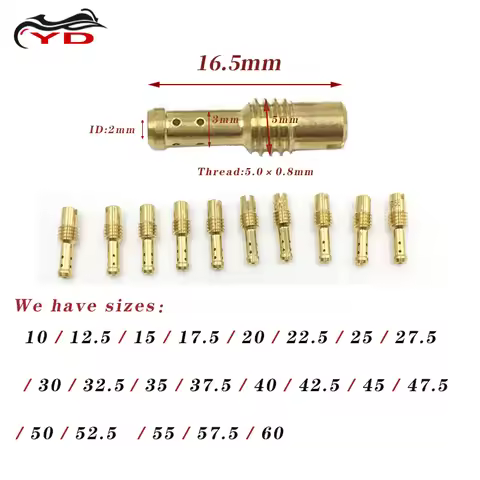 Motorcycle Carburetor Pilot Jet 8 Bleed Holes for MIKUNI VMTMTMX VM22210 AX100 EN GN TZR TM TMS SIZE
