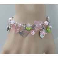 Handmade Beaded charm bracelet ; bracelet; charm bracelet