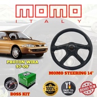 PROTON WIRA 93'-09' 14'' MOMO STEERING PVC HIGH QUALITY + BOSSKIT SET