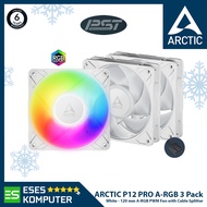 ARCTIC P12 PRO A-RGB WHITE Fan 3 Pcs Value Pack | 120mm 12cm High Speed PWM Fan Case