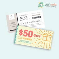 LABEL VOUCHER/ CUSTOM 10x5cm COUPON/