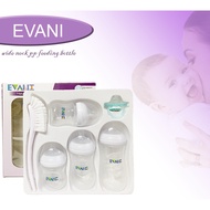 "Barang Bayi Botol Susu Feeding Bottle 6-Piece Set: With Complete Accessories Newborn Feeding set" white Budak3Tahun